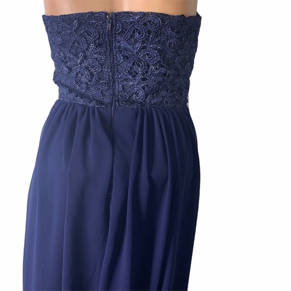 City Studio Junior 5 -homecoming Formal Prom dress Navy Blue/silver accent bling - Picture 3 of 10